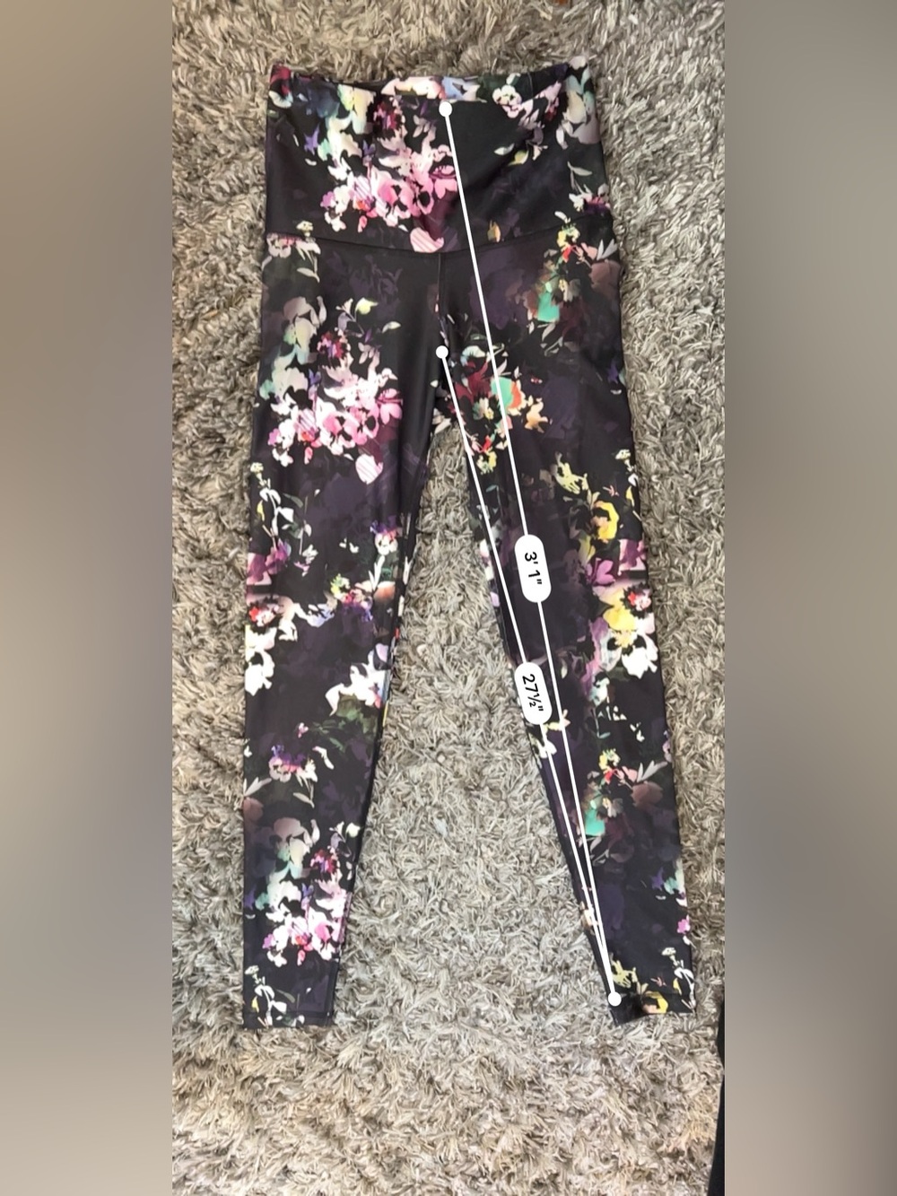 Old Navy Black Floral Girls' Stretch Leggings